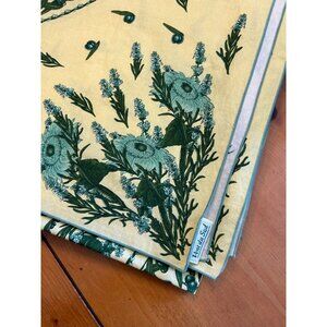 Vent Du Sud Tablecloth France Yellow Teal and Green Floral 70" Square